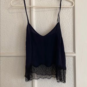 Aritzia Wilfred Crop top with lace bottom